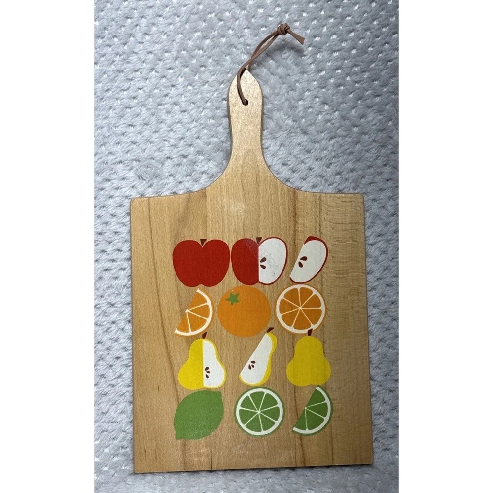 Nevco Hand Painted Wood Cutting Board Grandma 16x9 Vtg Decor Fruits